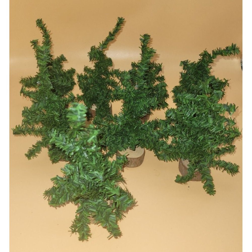 Lot of 8  Evergreen Trees Christmas Village, Model Train Railroad or crafting
